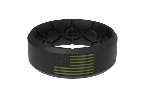 Edge Hero - America Black & Moss Green Flag Ring
