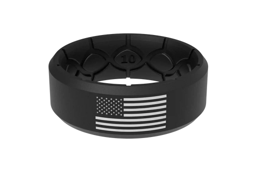 Edge Hero - America Black & White Flag Ring