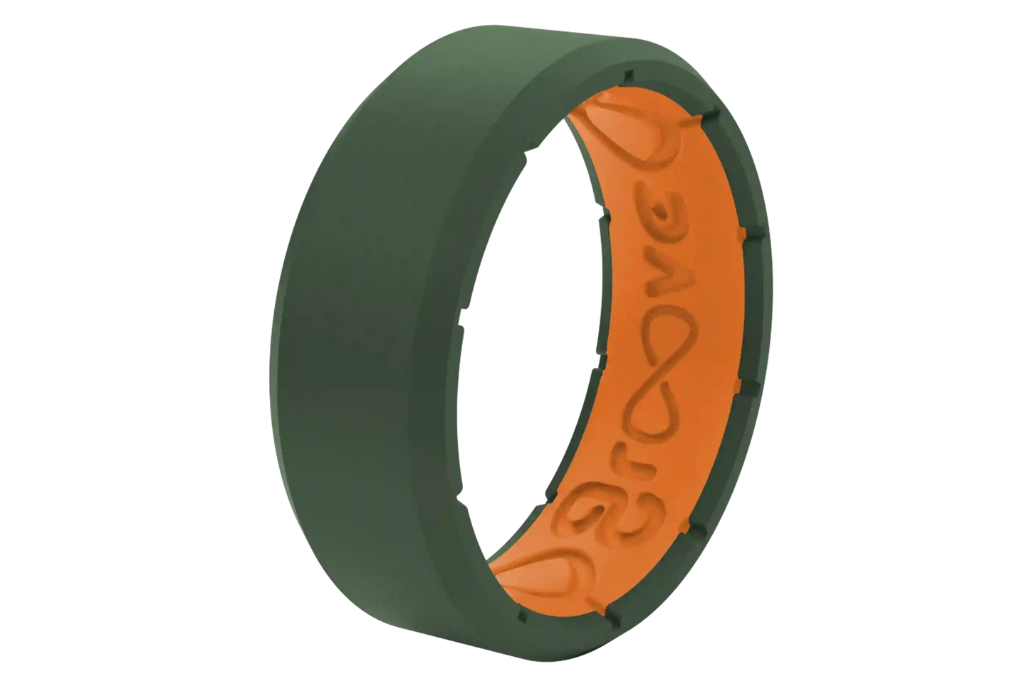 Edge Moss Green & Orange Ring
