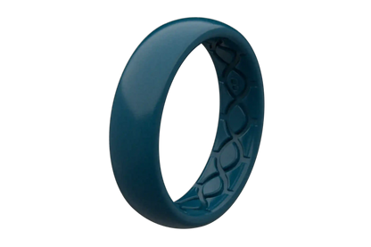 Satin Dark Ocean Thin Ring